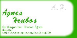 agnes hrubos business card