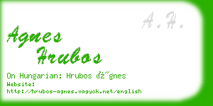 agnes hrubos business card